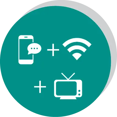Symbole téléphone et télévision connectée