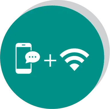 Symbole téléphone et connexion Wi-Fi